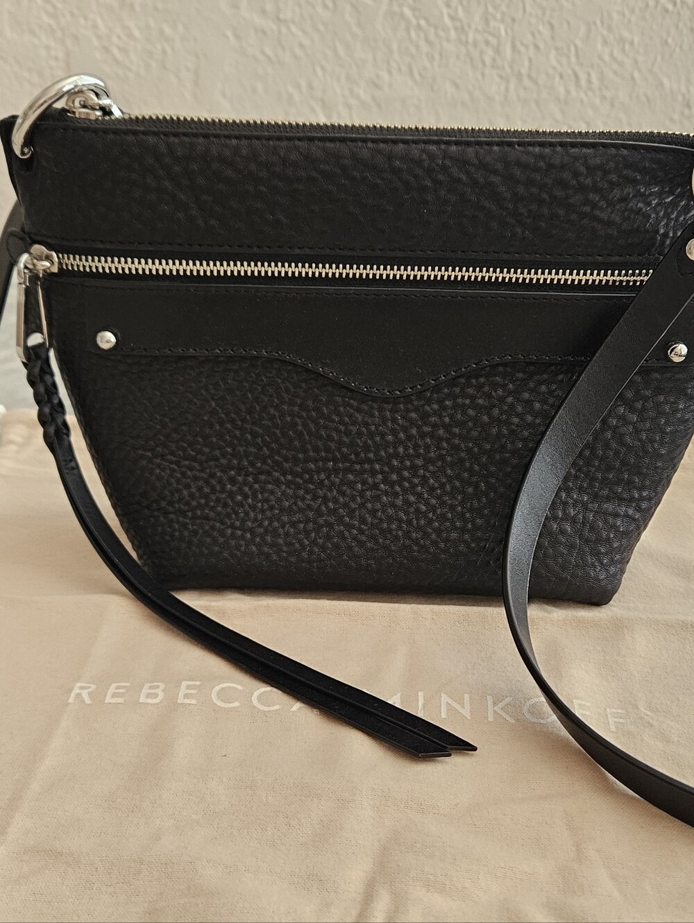 Rebecca Minkoff Hayden Black Leather Convertible Crossbody
